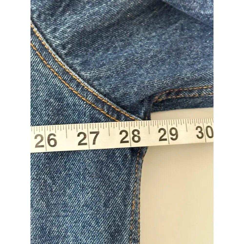 Wrangler Mens Rugged Wear Denim Jacket 2XL Blue Medium Wash Button Up Cotton